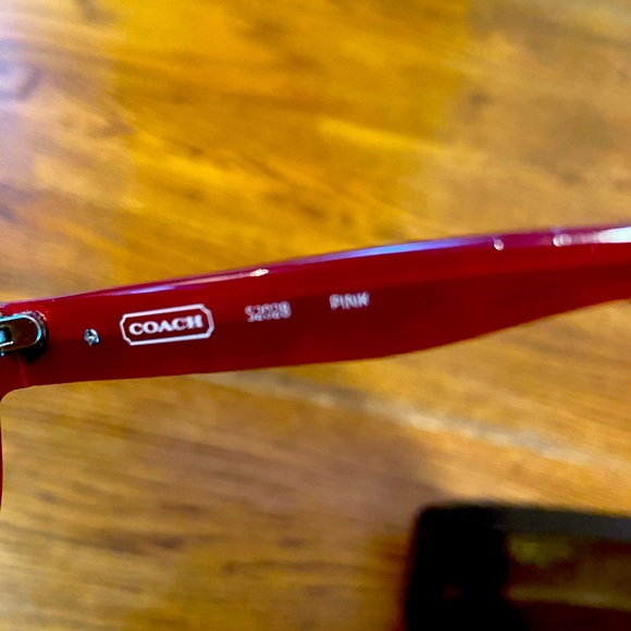 Authentic Coach sunglasses large plastic frame pink, purple, black, and white. - Picture 5 of 5
